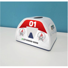 Guardanapeira Interfolha Pirâmide Personalizada Branca Guardanapeira Interfolha Pirâmide Personalizada Branca